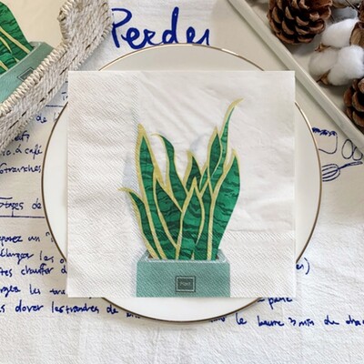 20/8 db Mix eukaliptusz pálmalevelek asztali decoupage papír szalvéták zöld növények szalvéta papír törlőkendő esküvői kellékekhez