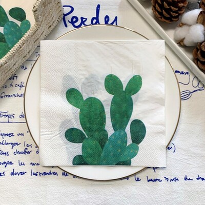 20/8 db Mix eukaliptusz pálmalevelek asztali decoupage papír szalvéták zöld növények szalvéta papír törlőkendő esküvői kellékekhez