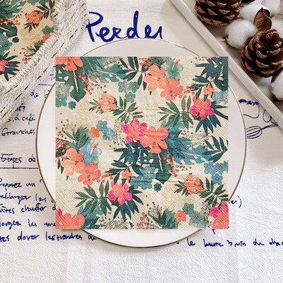 20/8 db Mix eukaliptusz pálmalevelek asztali decoupage papír szalvéták zöld növények szalvéta papír törlőkendő esküvői kellékekhez