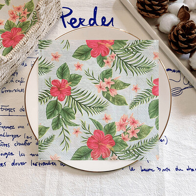 20/8 db Mix eukaliptusz pálmalevelek asztali decoupage papír szalvéták zöld növények szalvéta papír törlőkendő esküvői kellékekhez