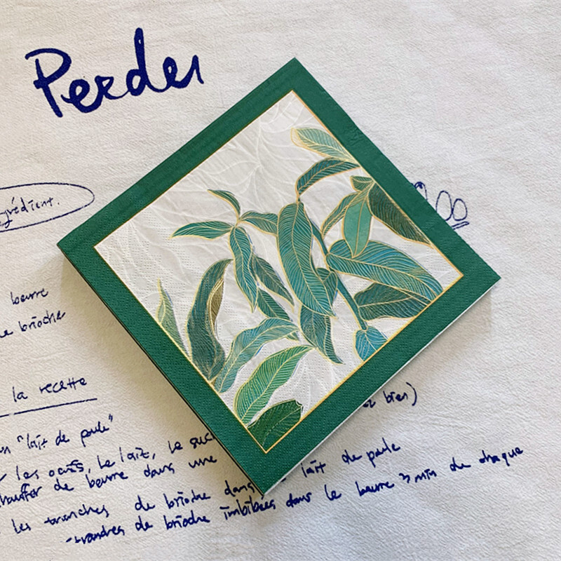 20/8 db Mix eukaliptusz pálmalevelek asztali decoupage papír szalvéták zöld növények szalvéta papír törlőkendő esküvői kellékekhez