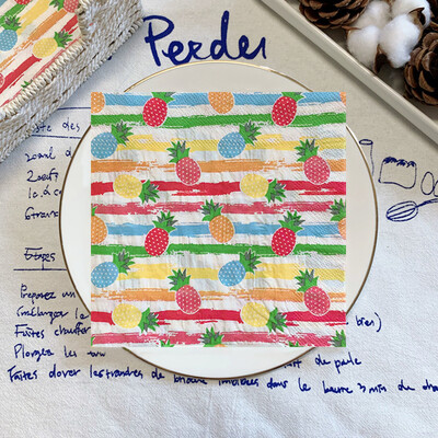 20db/csomag citromos asztali papírzsebkendők nyári gyümölcsök narancssárga decoupage szalvétapapír esküvői dekorációhoz partikellékek nagykereskedelme