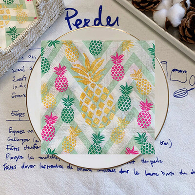 20db/csomag citromos asztali papírzsebkendők nyári gyümölcsök narancssárga decoupage szalvétapapír esküvői dekorációhoz partikellékek nagykereskedelme