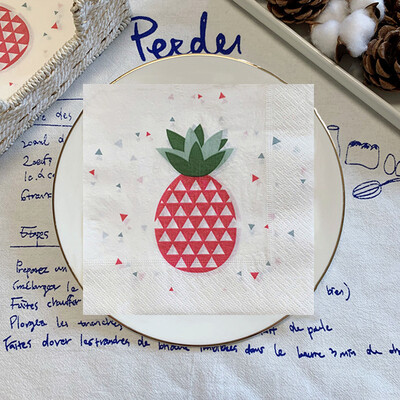 20db/csomag citromos asztali papírzsebkendők nyári gyümölcsök narancssárga decoupage szalvétapapír esküvői dekorációhoz partikellékek nagykereskedelme