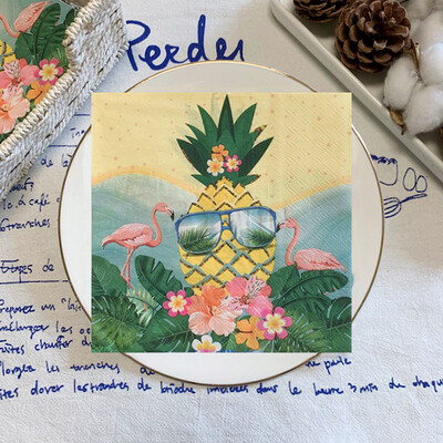 20db/csomag citromos asztali papírzsebkendők nyári gyümölcsök narancssárga decoupage szalvétapapír esküvői dekorációhoz partikellékek nagykereskedelme