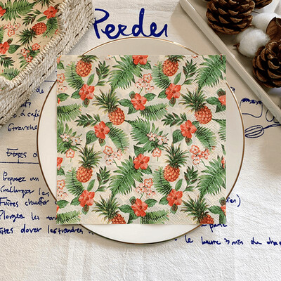 20db/csomag citromos asztali papírzsebkendők nyári gyümölcsök narancssárga decoupage szalvétapapír esküvői dekorációhoz partikellékek nagykereskedelme