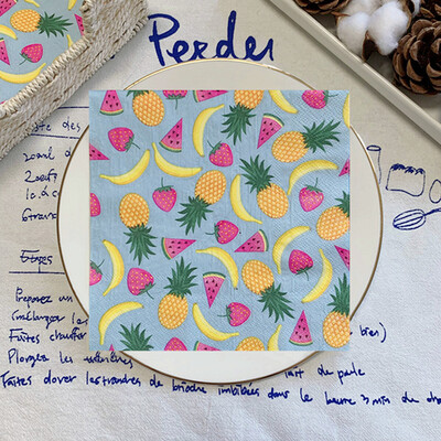 20db/csomag citromos asztali papírzsebkendők nyári gyümölcsök narancssárga decoupage szalvétapapír esküvői dekorációhoz partikellékek nagykereskedelme