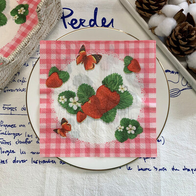 20db/csomag citromos asztali papírzsebkendők nyári gyümölcsök narancssárga decoupage szalvétapapír esküvői dekorációhoz partikellékek nagykereskedelme