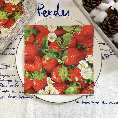 20db/csomag citromos asztali papírzsebkendők nyári gyümölcsök narancssárga decoupage szalvétapapír esküvői dekorációhoz partikellékek nagykereskedelme