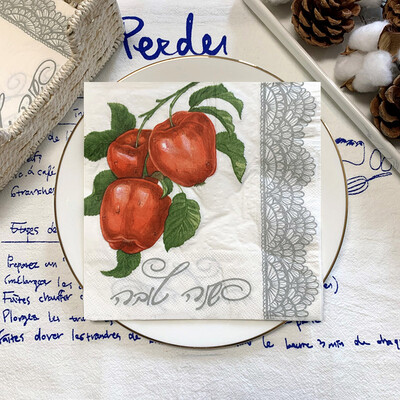 20db/csomag citromos asztali papírzsebkendők nyári gyümölcsök narancssárga decoupage szalvétapapír esküvői dekorációhoz partikellékek nagykereskedelme