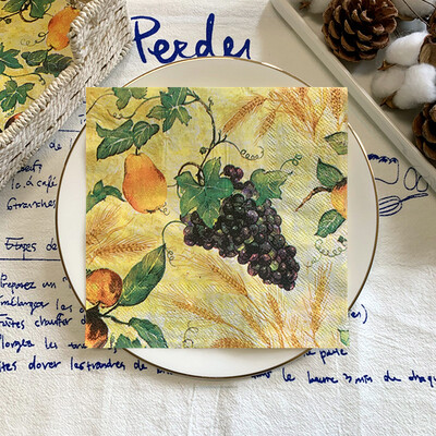 20db/csomag citromos asztali papírzsebkendők nyári gyümölcsök narancssárga decoupage szalvétapapír esküvői dekorációhoz partikellékek nagykereskedelme