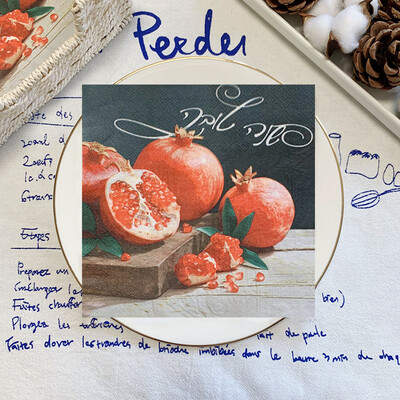 20db/csomag citromos asztali papírzsebkendők nyári gyümölcsök narancssárga decoupage szalvétapapír esküvői dekorációhoz partikellékek nagykereskedelme