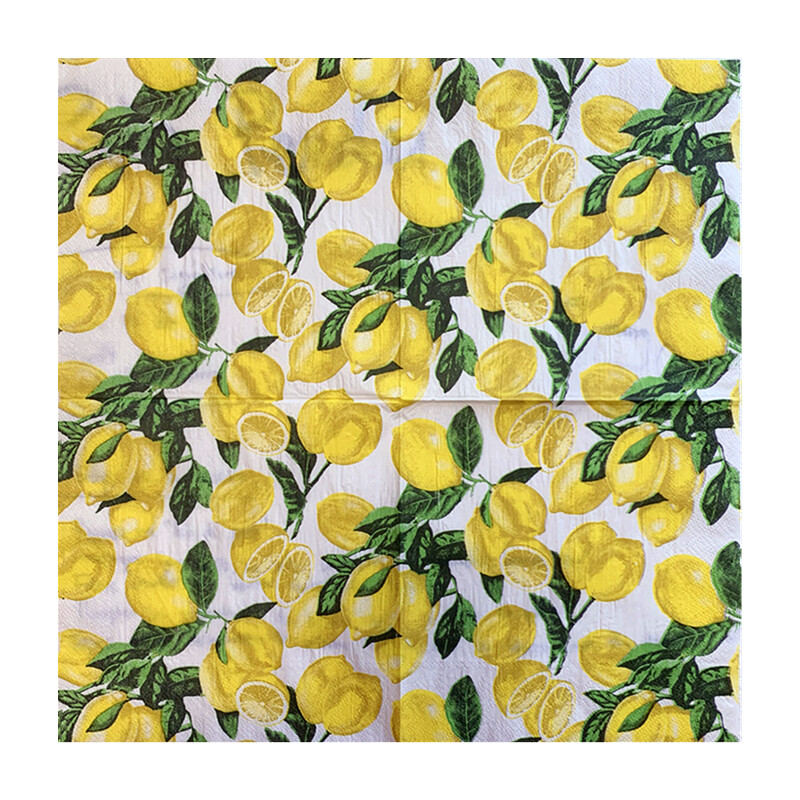 20db/csomag citromos asztali papírzsebkendők nyári gyümölcsök narancssárga decoupage szalvétapapír esküvői dekorációhoz partikellékek nagykereskedelme