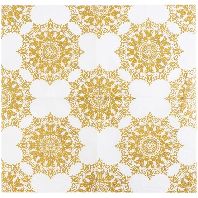 Farebné obrúsky s potlačou, papierové obrúsky, zlaté svadobné, čistý drevený papier, papier na hotelové párty, papier na ústa, 20 ks/balenie, 33 cm, veľkoobchod