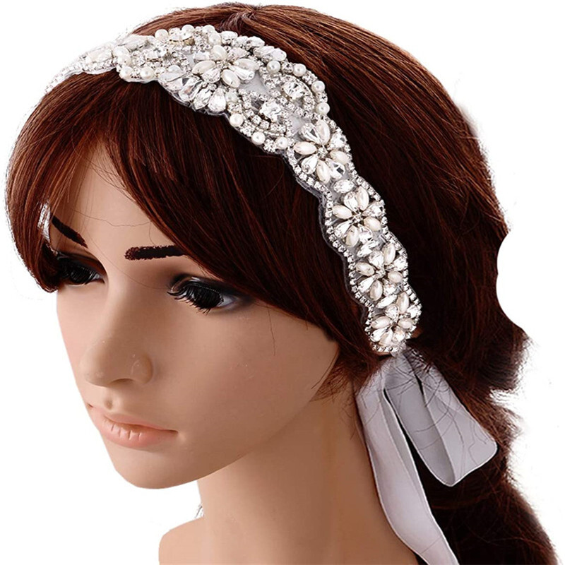 Curele de mireasa Bling nunta femei bijuterii lucrate manual argint stras perla cristal stralucitor petrecere rochie formala diamant mireasa sash