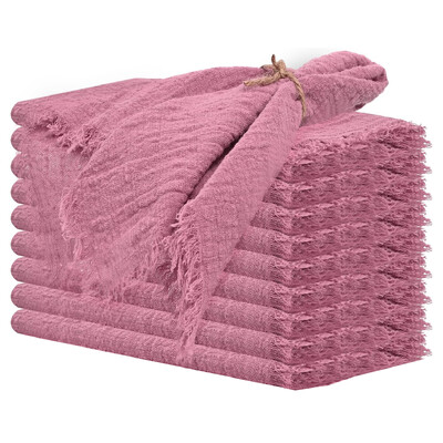 10 ks 32x32cm svadobné gázové bavlnené obrúsky opakovane použiteľné zelené trim utierky rustikálne retro obrúsky na ozdobu párty stola