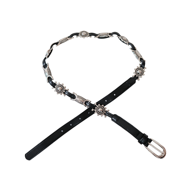 Retro etnikai stílusú öv női niche dizájnnal, szoknyával, farmerrel, karcsúsító és karcsú derékkal párosítva, csúcskategóriás dekoratív öv