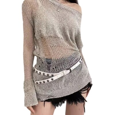 Πυραμίδα μόδας γυναικεία ζώνη με πριτσίνια Ζώνη με καρφίτσα πανκ ροκ με πόρπη με καρφίτσα Υλικό τζιν σχεδιαστής γυναικείες ζώνες μέσης Drop Shipping