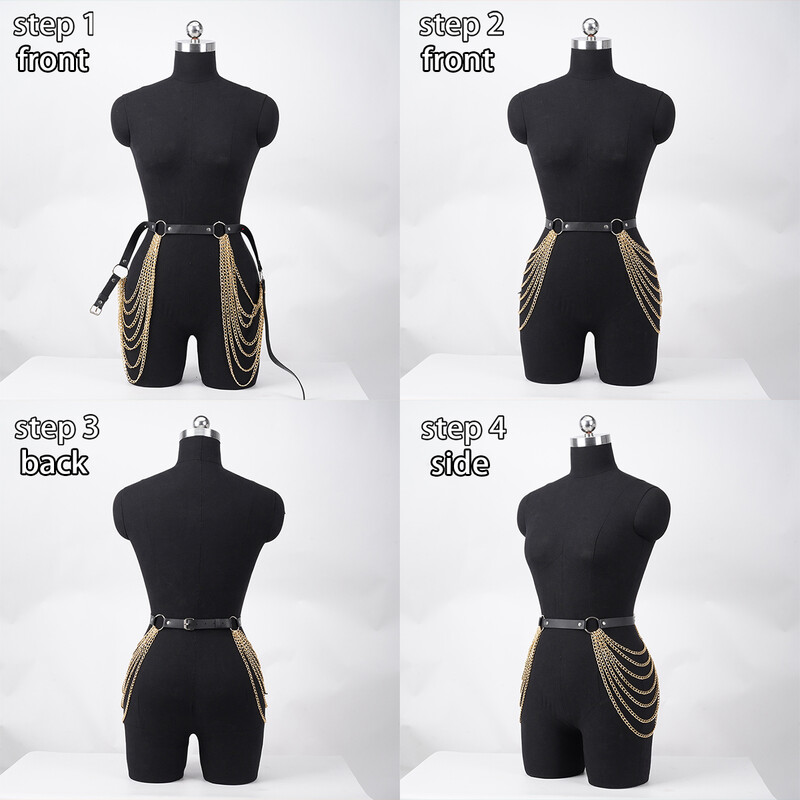 Curea de modă pentru femei, lanț cu ciucuri, centură în stil stradal, corset, ham, centură în talie, lanț gotic, pentru burtă, accesorii pentru îmbrăcăminte