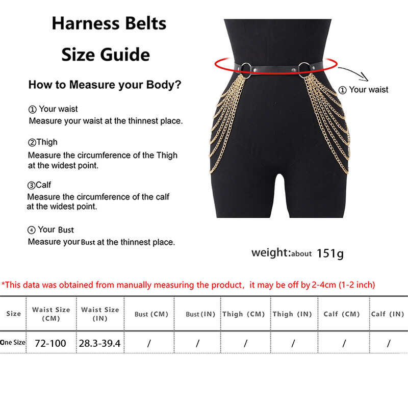 Curea de modă pentru femei, lanț cu ciucuri, centură în stil stradal, corset, ham, centură în talie, lanț gotic, pentru burtă, accesorii pentru îmbrăcăminte