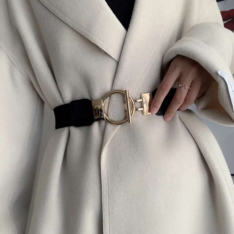 Cele mai noi curele cu lanț de aur pentru femei, centură elastică pentru rochie în talie, centură elastică, lungă, ușoară, ceinture pentru femei, centură neagră Cintos