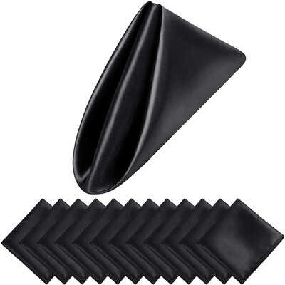 12 ks stolových obrúskov, vreckovka 30*30cm, saténová, na večeru, bistro, udalosť, romantickú svadbu, dekoráciu, umývateľnú, reštauračné potreby, látku