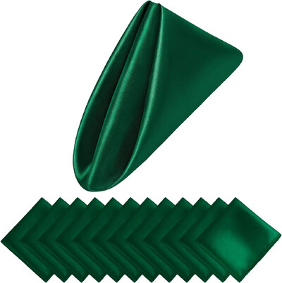 12 ks stolových obrúskov, vreckovka 30*30cm, saténová, na večeru, bistro, udalosť, romantickú svadbu, dekoráciu, umývateľnú, reštauračné potreby, látku