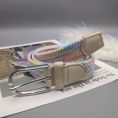 új nem lyukasztó öv női száz passzoló farmer elasztikus rugalmas tűs csat diák lusta ruha öv vászon fonott öv