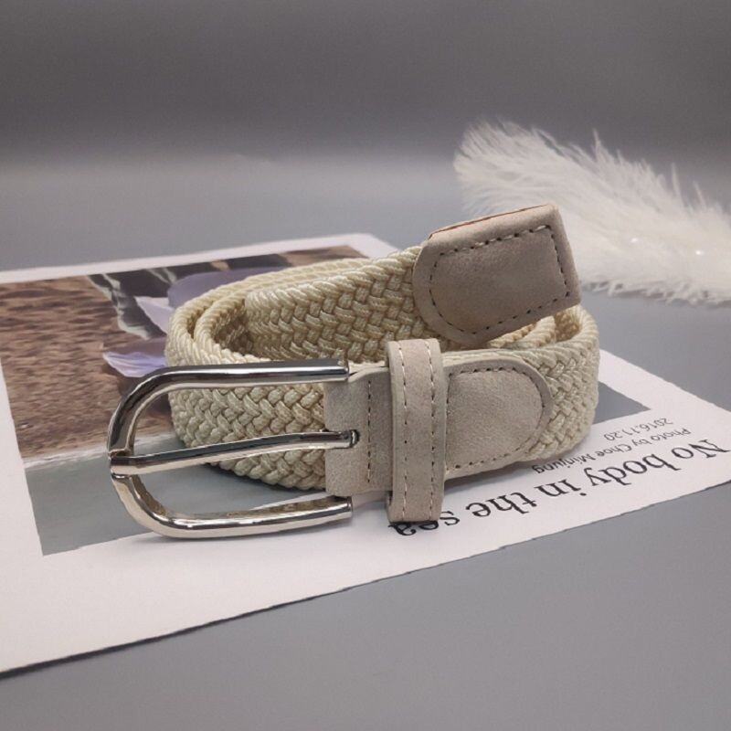 új nem lyukasztó öv női száz passzoló farmer elasztikus rugalmas tűs csat diák lusta ruha öv vászon fonott öv