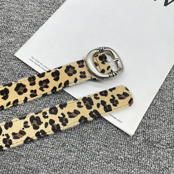 Γυναικείες ζώνες Leopard Snake Zebra Pattern Snakeskin Cos Skin Cricle Pin Ζώνες με χρυσή πόρπη για τζιν φόρεμα