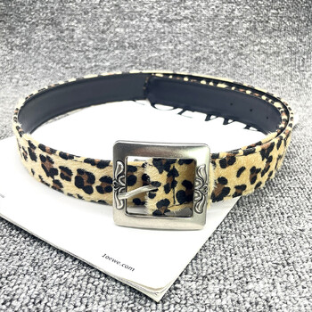 Γυναικείες ζώνες Leopard Snake Zebra Pattern Snakeskin Cos Skin Cricle Pin Ζώνες με χρυσή πόρπη για τζιν φόρεμα