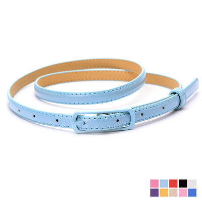 Γυναικεία λεπτή ζώνη 105cm με ιαπωνική πόρπη Candy Color PU Ζώνη Γυναικεία λεπτή ζώνη με φούστα Διακοσμητική ζώνη