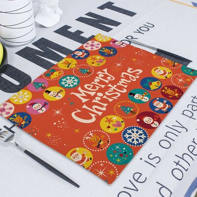 Дядо Коледа Салфетки от плат Салфетки Чаени кърпи 43*32 см Коледна украса Ретро плат Салфетки Маса Ресторант Подложки за маса Сервиет