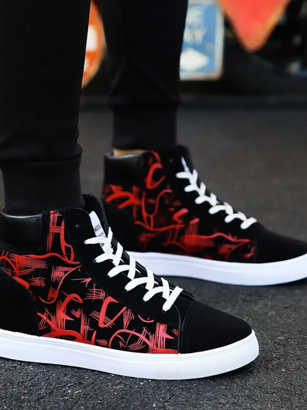 Magas felső vászoncipő férfiaknak Divat Platform tornacipők Tavasz tél Férfi alkalmi vulkanizált cipők Diák Tenis Masculino