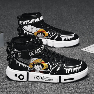 Új animáció One Piece Luffy őszi-téli magas felső diák szabadidő sportcipő légáteresztő csúszásmentes cipő ajándék