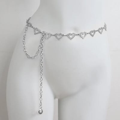 Sokoldalú, elegáns fém öv női nyári deréklánc szív alakú medál farmer ruha öv divatos kiegészítő