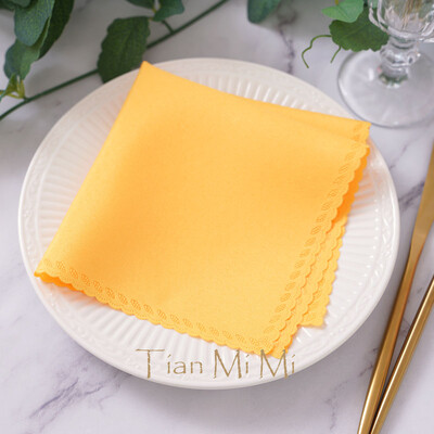 10db Szalvéta vászon poliészter étkező zsebkendő esküvői partira születésnapi bankett éttermi kellékek 30cm X 30cm