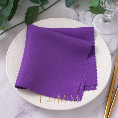 10db Szalvéta vászon poliészter étkező zsebkendő esküvői partira születésnapi bankett éttermi kellékek 30cm X 30cm