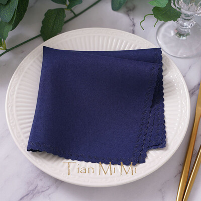 10db Szalvéta vászon poliészter étkező zsebkendő esküvői partira születésnapi bankett éttermi kellékek 30cm X 30cm