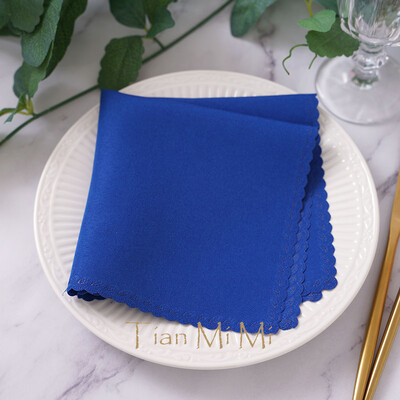 10db Szalvéta vászon poliészter étkező zsebkendő esküvői partira születésnapi bankett éttermi kellékek 30cm X 30cm