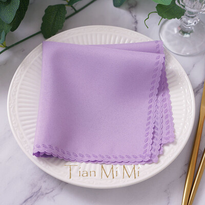 10db Szalvéta vászon poliészter étkező zsebkendő esküvői partira születésnapi bankett éttermi kellékek 30cm X 30cm