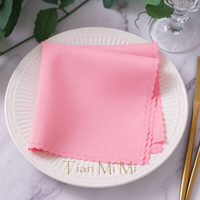 10db Szalvéta vászon poliészter étkező zsebkendő esküvői partira születésnapi bankett éttermi kellékek 30cm X 30cm