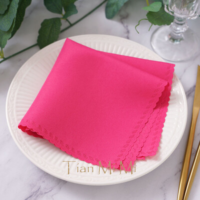 10db Szalvéta vászon poliészter étkező zsebkendő esküvői partira születésnapi bankett éttermi kellékek 30cm X 30cm