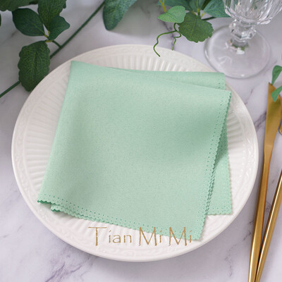 10db Szalvéta vászon poliészter étkező zsebkendő esküvői partira születésnapi bankett éttermi kellékek 30cm X 30cm