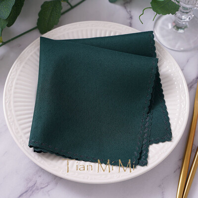 10db Szalvéta vászon poliészter étkező zsebkendő esküvői partira születésnapi bankett éttermi kellékek 30cm X 30cm