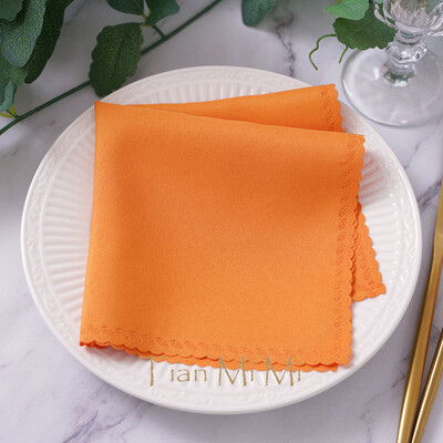 10db Szalvéta vászon poliészter étkező zsebkendő esküvői partira születésnapi bankett éttermi kellékek 30cm X 30cm