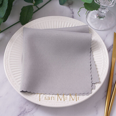 10db Szalvéta vászon poliészter étkező zsebkendő esküvői partira születésnapi bankett éttermi kellékek 30cm X 30cm