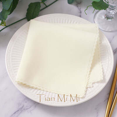 10db Szalvéta vászon poliészter étkező zsebkendő esküvői partira születésnapi bankett éttermi kellékek 30cm X 30cm