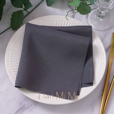 10db Szalvéta vászon poliészter étkező zsebkendő esküvői partira születésnapi bankett éttermi kellékek 30cm X 30cm