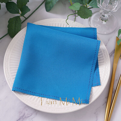 10db Szalvéta vászon poliészter étkező zsebkendő esküvői partira születésnapi bankett éttermi kellékek 30cm X 30cm